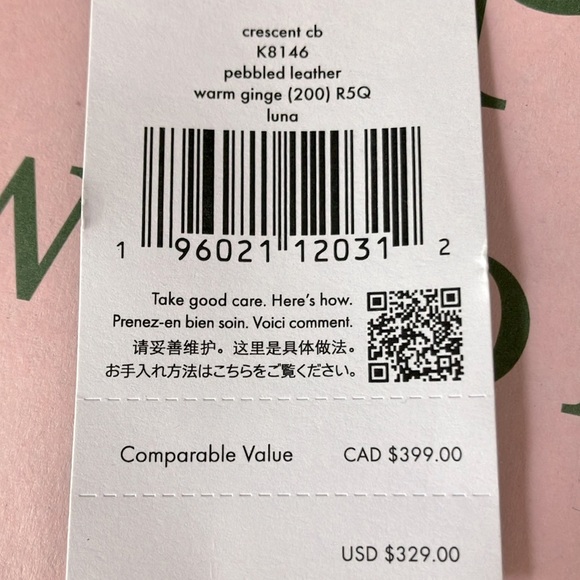 ❌SOLD ❌♠️ Kate Spade Luna Crescent Flap Crossbody Bag Leather Warm Gingerbread - Picture 11 of 13